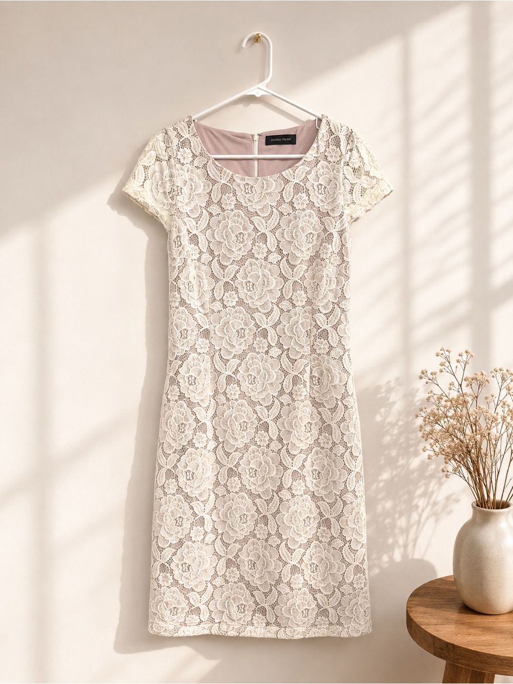 Ivanka Trump Cream Lace Sheath Dress